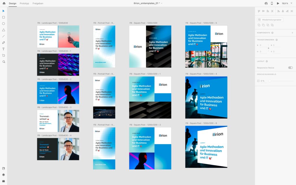 Social Media Templatesf für ilirion in Adobe XD.