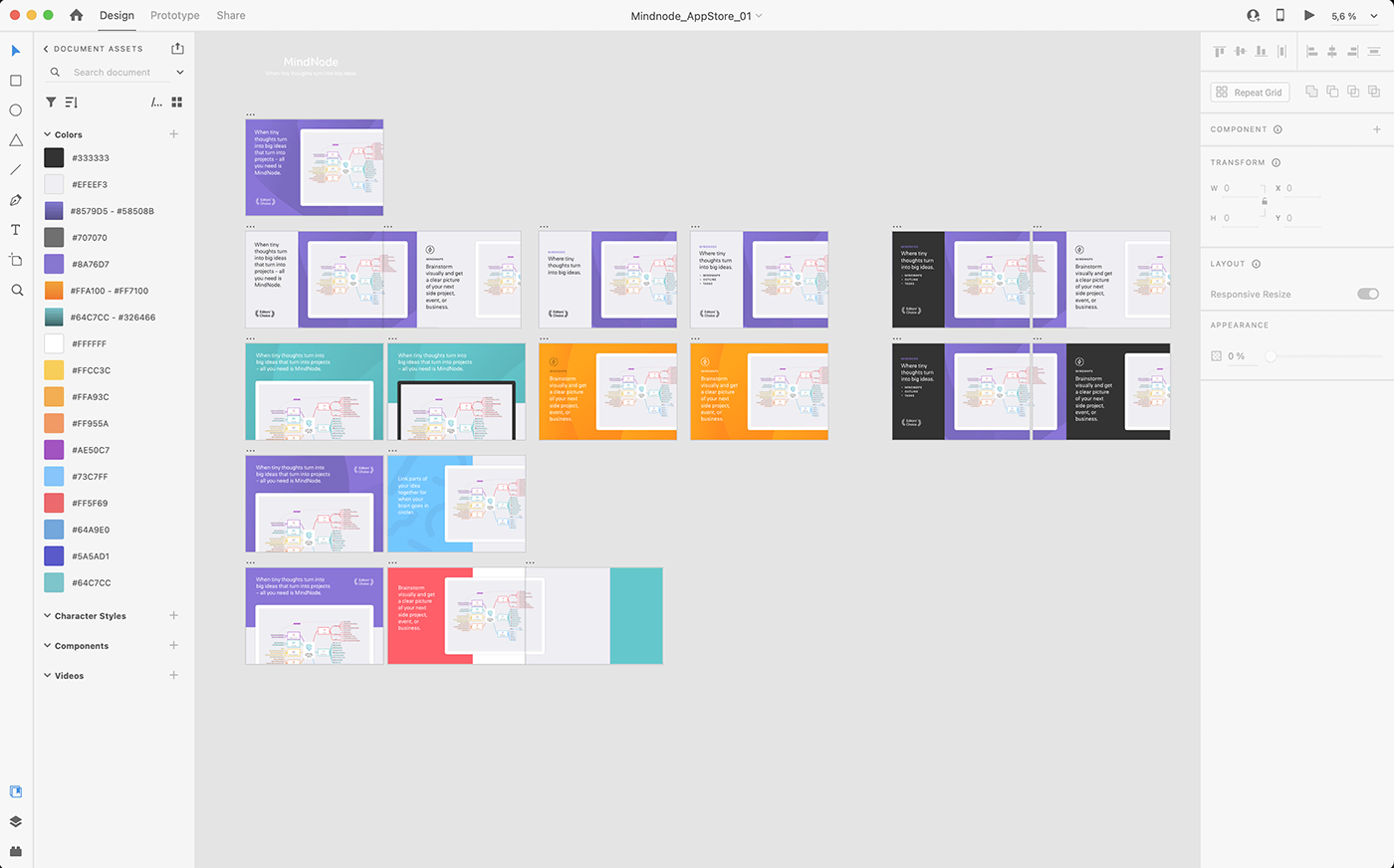 Designs for MindNode Appearance on Apple App Store.