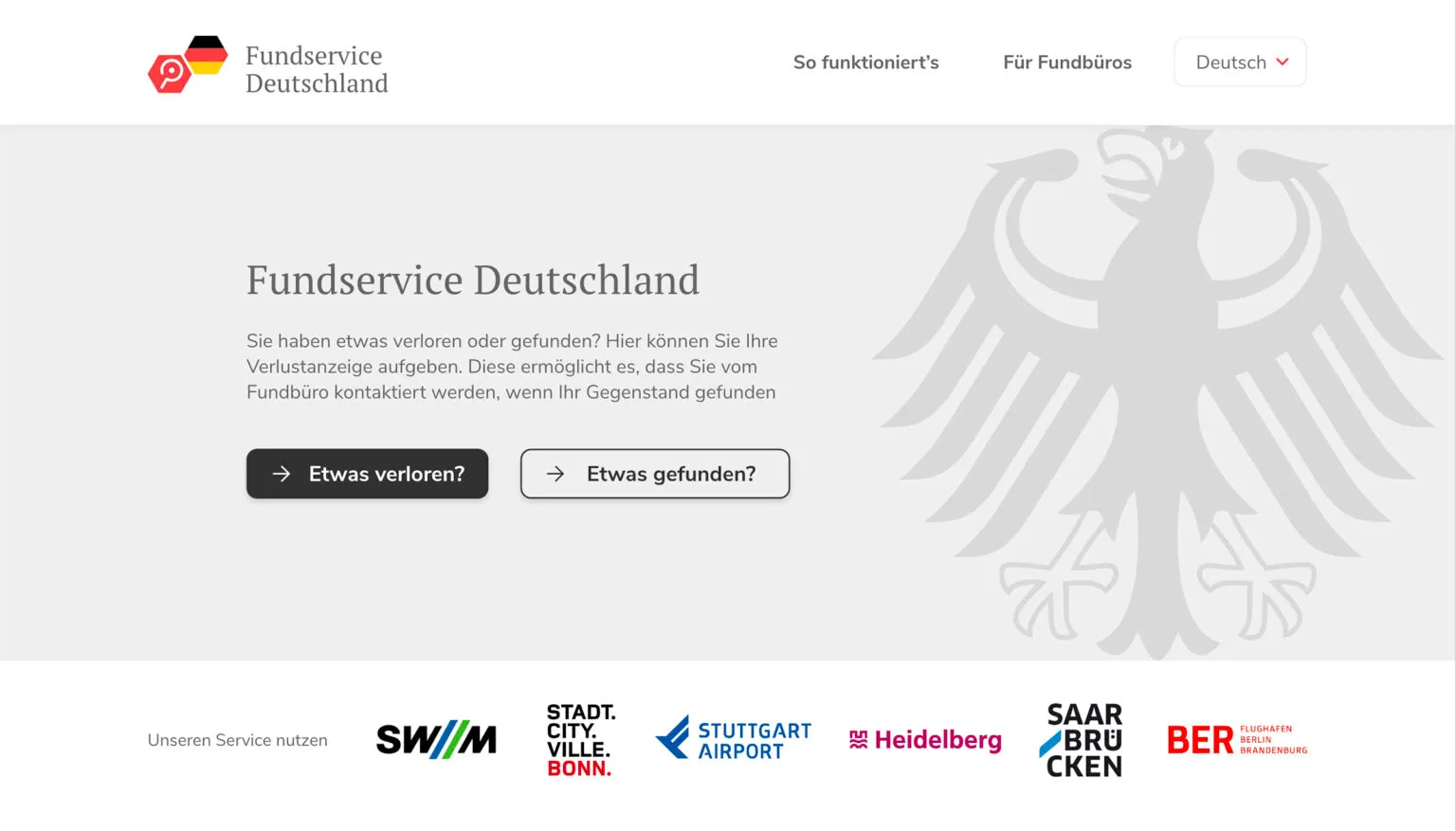 Verlustsache.de Website.