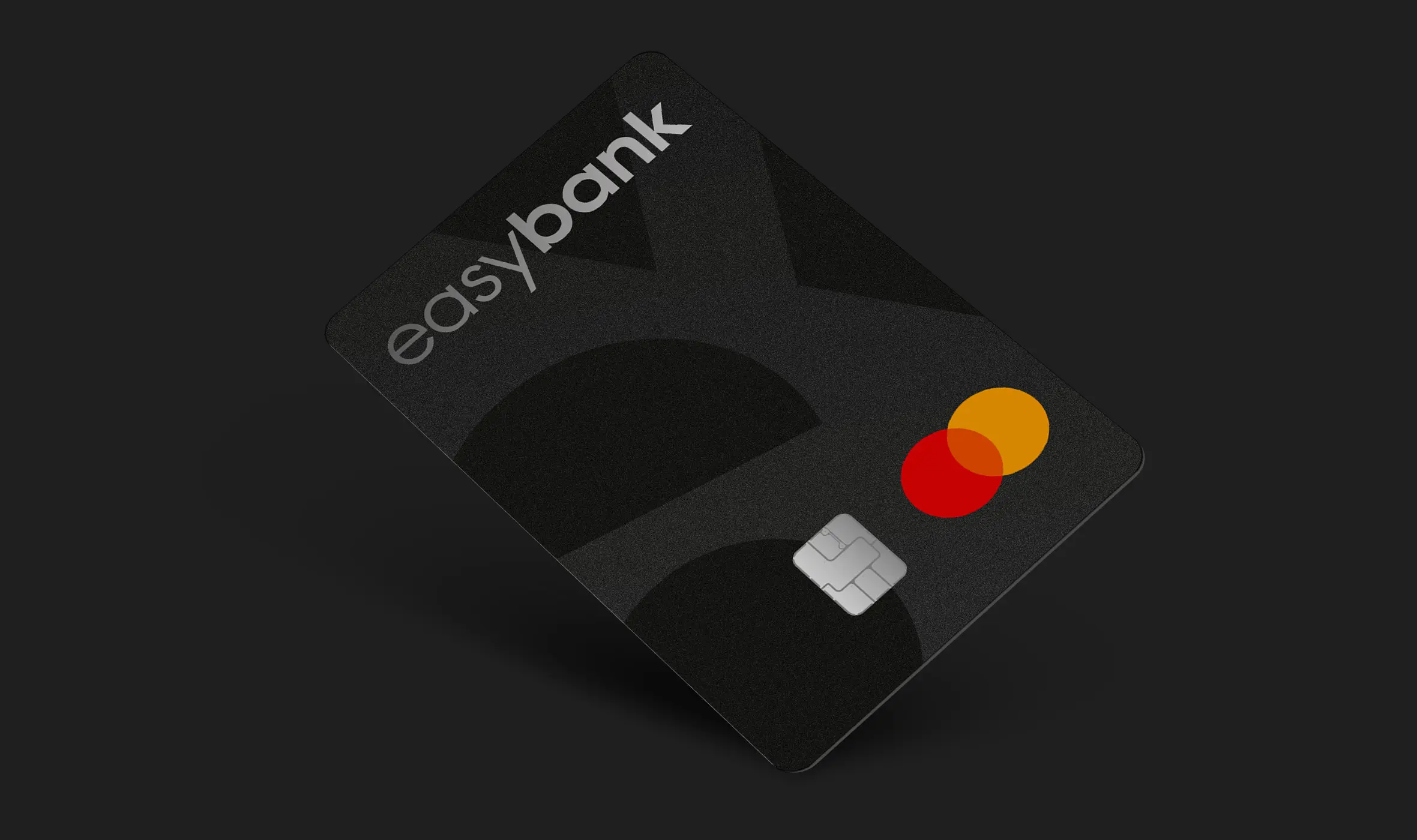 Die easy metal card mit dem finalen Design auf schwarzen Hintergrund